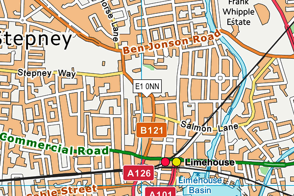 E1 0NN map - OS VectorMap District (Ordnance Survey)