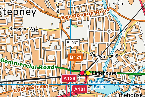 E1 0NT map - OS VectorMap District (Ordnance Survey)