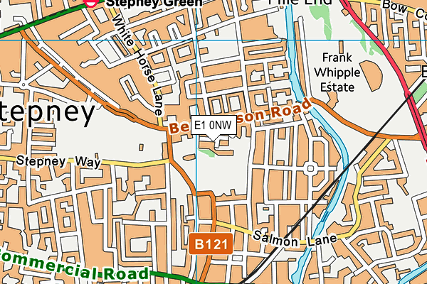 E1 0NW map - OS VectorMap District (Ordnance Survey)