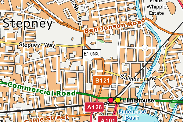 E1 0NX map - OS VectorMap District (Ordnance Survey)