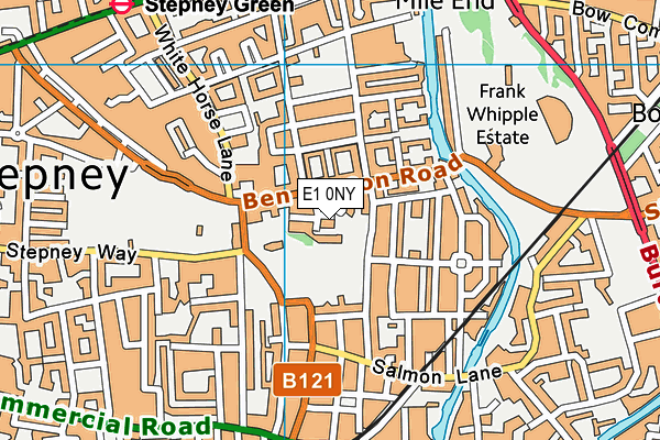 E1 0NY map - OS VectorMap District (Ordnance Survey)