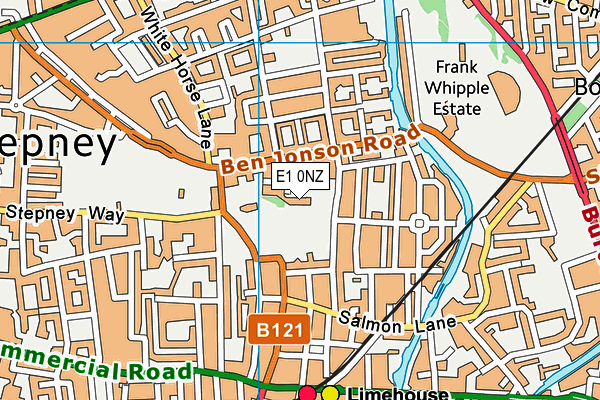 E1 0NZ map - OS VectorMap District (Ordnance Survey)