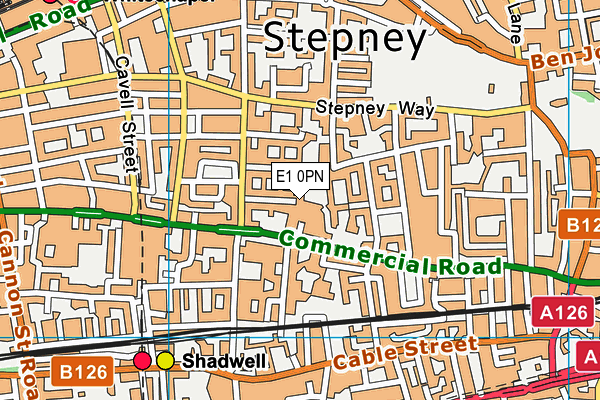 E1 0PN map - OS VectorMap District (Ordnance Survey)