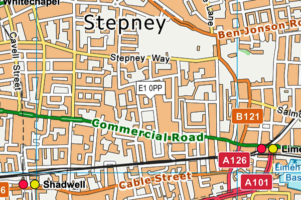 E1 0PP map - OS VectorMap District (Ordnance Survey)