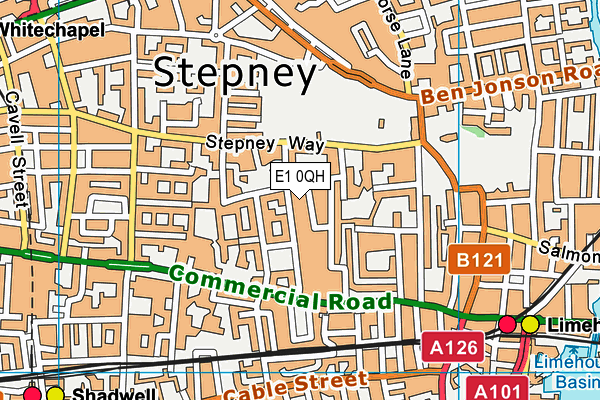 E1 0QH map - OS VectorMap District (Ordnance Survey)