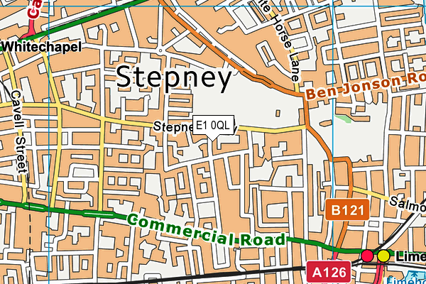 E1 0QL map - OS VectorMap District (Ordnance Survey)