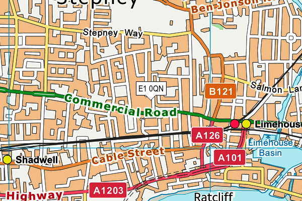 E1 0QN map - OS VectorMap District (Ordnance Survey)