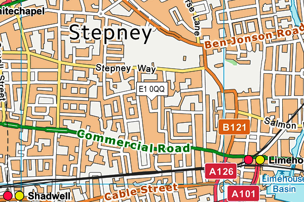 E1 0QQ map - OS VectorMap District (Ordnance Survey)