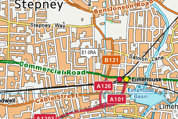 E1 0RA map - OS VectorMap District (Ordnance Survey)
