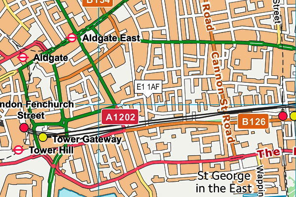 E1 1AF map - OS VectorMap District (Ordnance Survey)