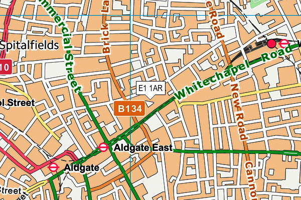 E1 1AR map - OS VectorMap District (Ordnance Survey)