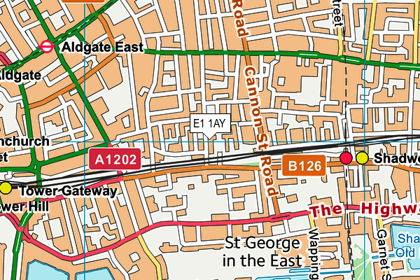 E1 1AY map - OS VectorMap District (Ordnance Survey)