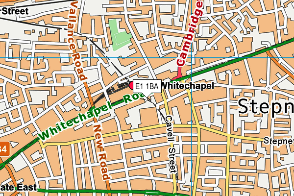 E1 1BA map - OS VectorMap District (Ordnance Survey)