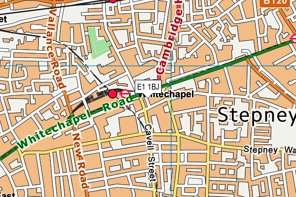 E1 1BJ map - OS VectorMap District (Ordnance Survey)