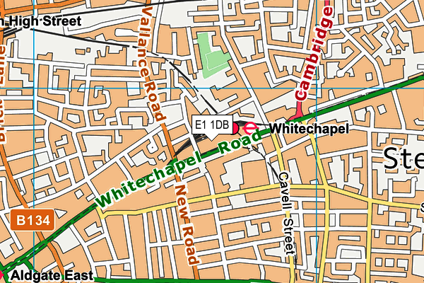 E1 1DB map - OS VectorMap District (Ordnance Survey)