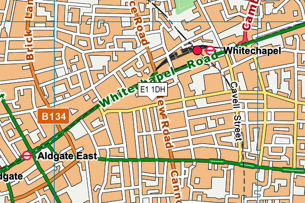 E1 1DH map - OS VectorMap District (Ordnance Survey)