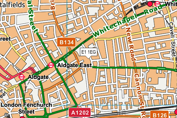 E1 1EG map - OS VectorMap District (Ordnance Survey)