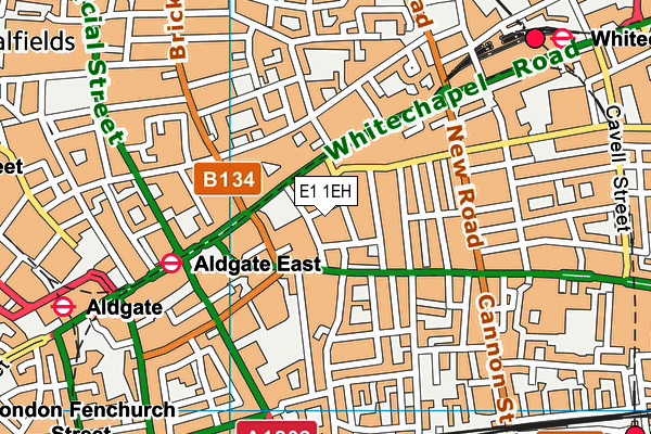 E1 1EH map - OS VectorMap District (Ordnance Survey)