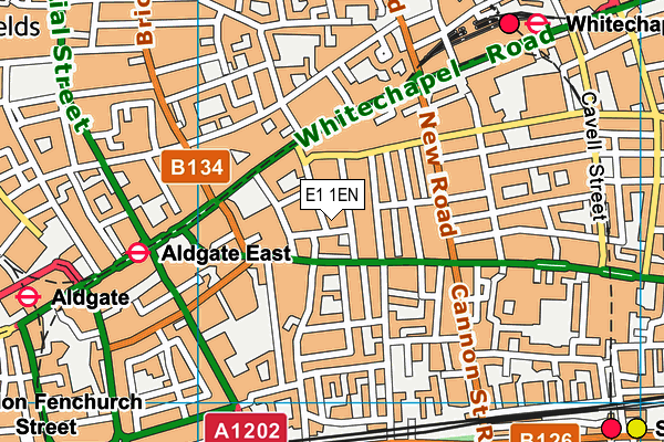 E1 1EN map - OS VectorMap District (Ordnance Survey)