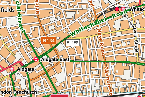 E1 1EP map - OS VectorMap District (Ordnance Survey)