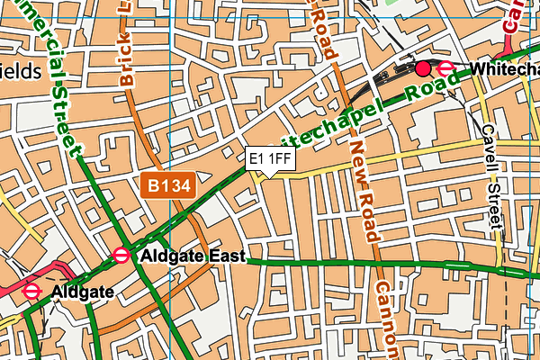 E1 1FF map - OS VectorMap District (Ordnance Survey)
