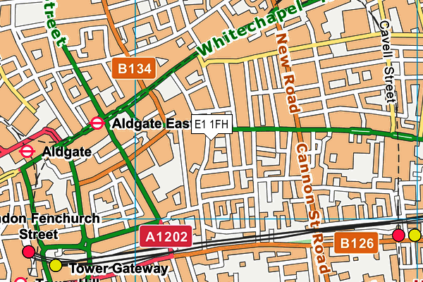 E1 1FH map - OS VectorMap District (Ordnance Survey)