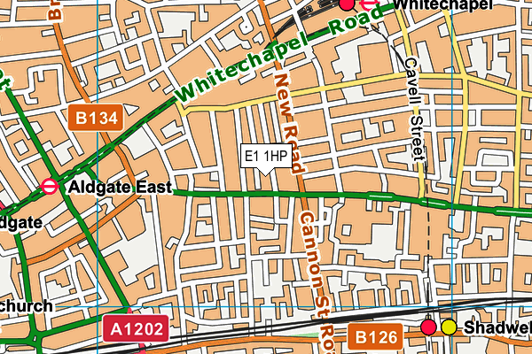 E1 1HP map - OS VectorMap District (Ordnance Survey)