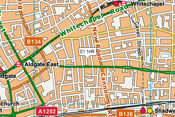 E1 1HR map - OS VectorMap District (Ordnance Survey)