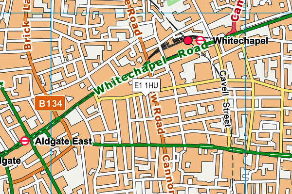 E1 1HU map - OS VectorMap District (Ordnance Survey)