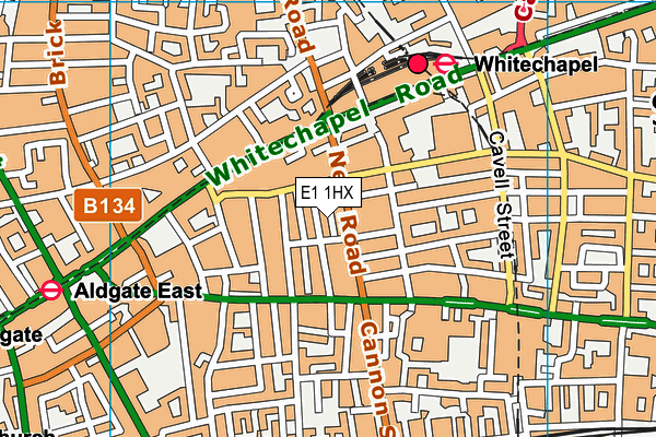 E1 1HX map - OS VectorMap District (Ordnance Survey)