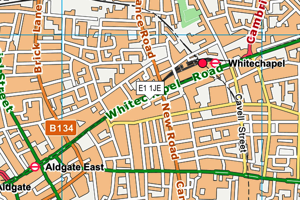 E1 1JE map - OS VectorMap District (Ordnance Survey)