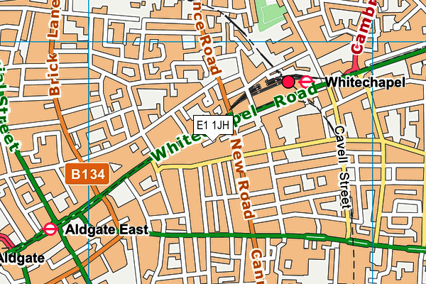 E1 1JH map - OS VectorMap District (Ordnance Survey)