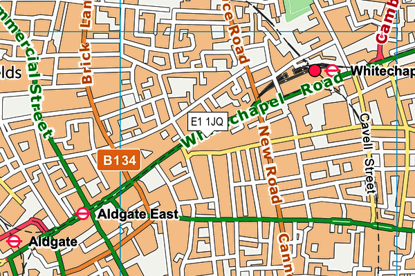 E1 1JQ map - OS VectorMap District (Ordnance Survey)