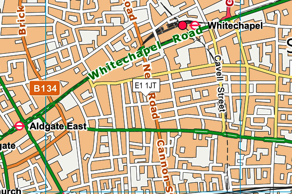 E1 1JT map - OS VectorMap District (Ordnance Survey)