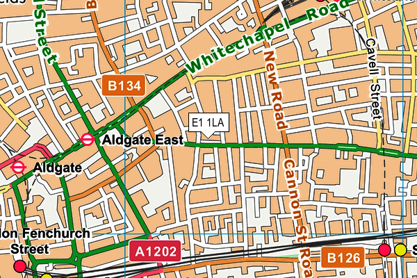 E1 1LA map - OS VectorMap District (Ordnance Survey)