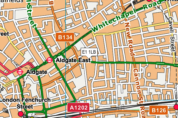 E1 1LB map - OS VectorMap District (Ordnance Survey)