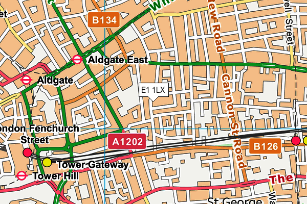 E1 1LX map - OS VectorMap District (Ordnance Survey)