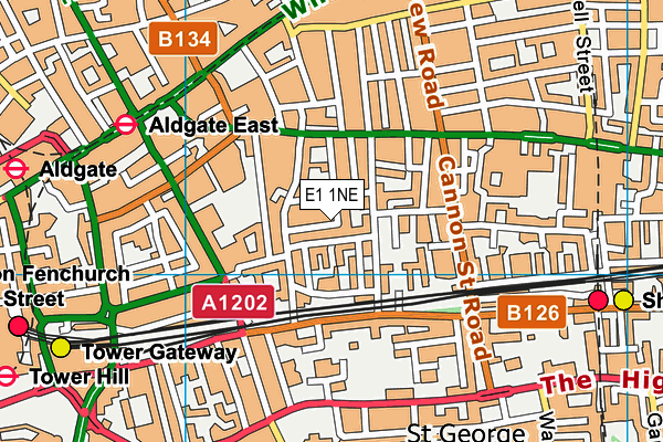 E1 1NE map - OS VectorMap District (Ordnance Survey)