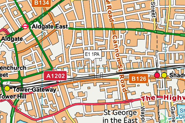 E1 1PA map - OS VectorMap District (Ordnance Survey)