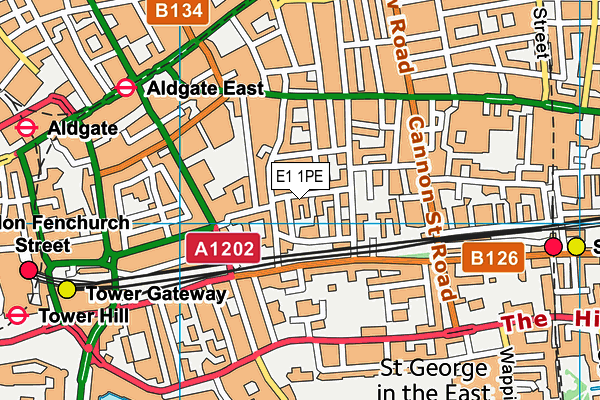 E1 1PE map - OS VectorMap District (Ordnance Survey)