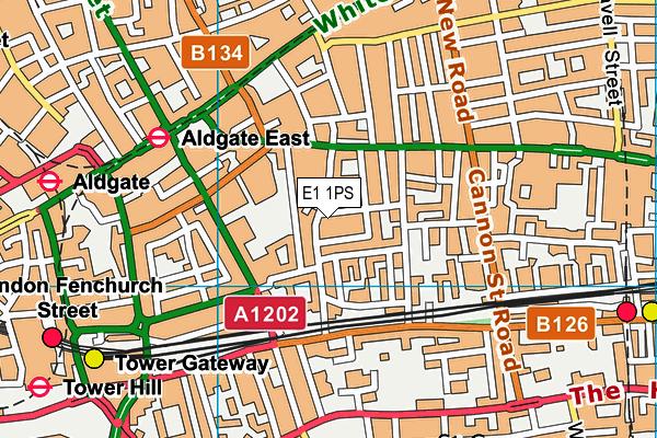 E1 1PS map - OS VectorMap District (Ordnance Survey)