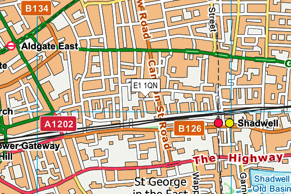 E1 1QN map - OS VectorMap District (Ordnance Survey)