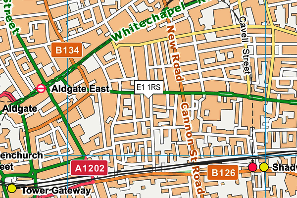 E1 1RS map - OS VectorMap District (Ordnance Survey)