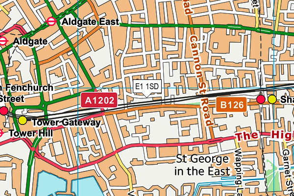 E1 1SD map - OS VectorMap District (Ordnance Survey)