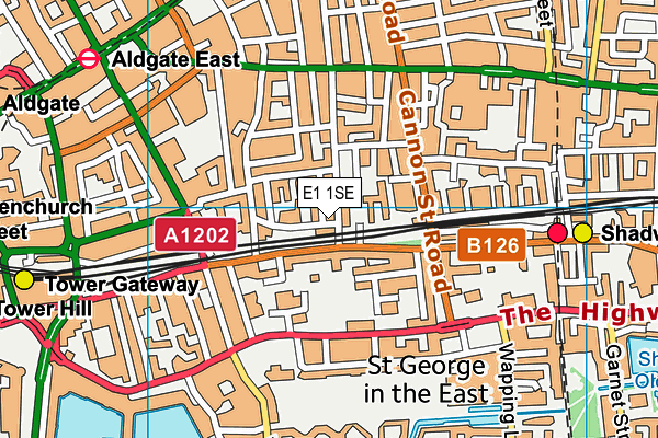 E1 1SE map - OS VectorMap District (Ordnance Survey)