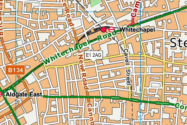 E1 2AG map - OS VectorMap District (Ordnance Survey)