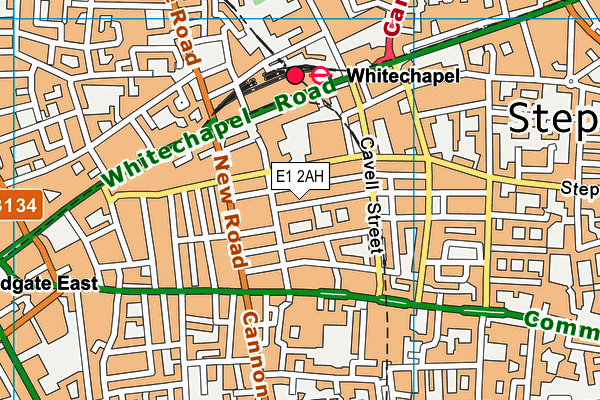 E1 2AH map - OS VectorMap District (Ordnance Survey)