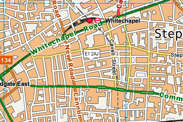 E1 2AJ map - OS VectorMap District (Ordnance Survey)