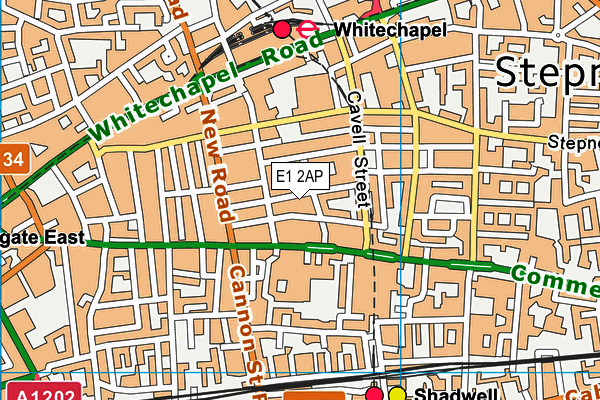 E1 2AP map - OS VectorMap District (Ordnance Survey)