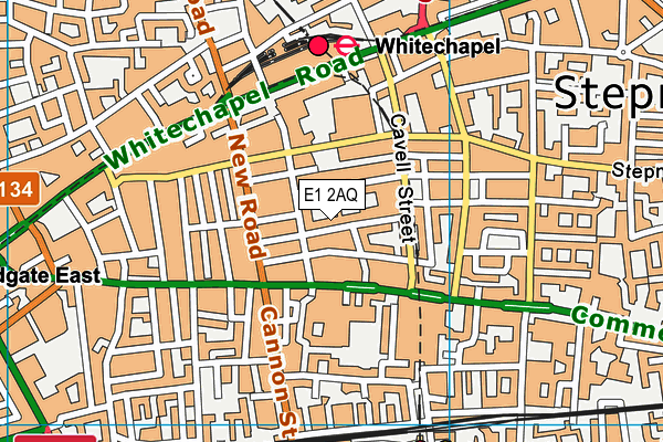 E1 2AQ map - OS VectorMap District (Ordnance Survey)